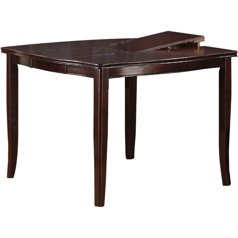 Table de salle à manger à hauteur de comptoir avec placage de bouleau et panneau de fibres à densité moyenne, bois d'hévéa