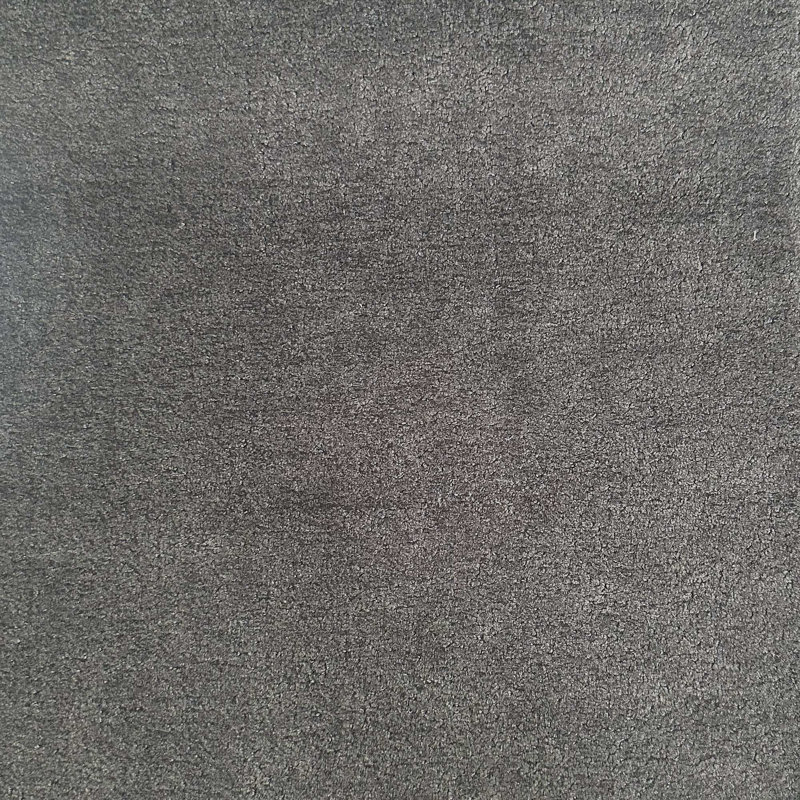 Hermes Fabric | Solid Chenille Velvet Fabric | Upholstery Fabric, Charcoal