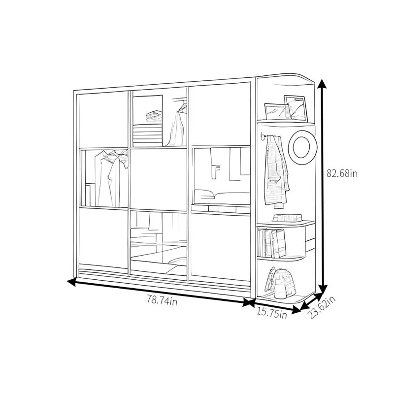 Modern Simple Glass Wardrobe