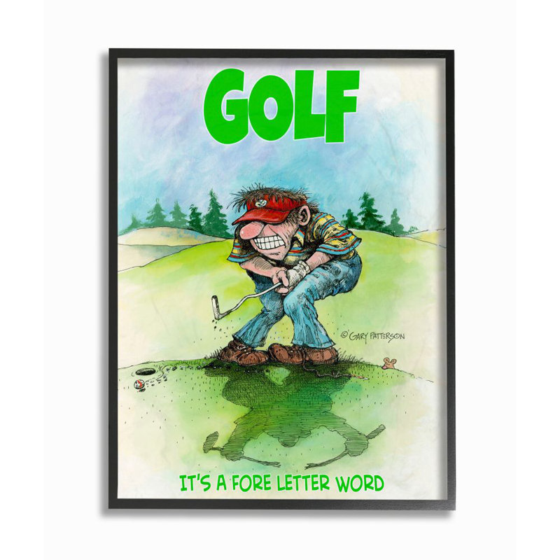 « premier letter word drôle golf drawing sports design » par gary patterson-impression sur dessin, H 11 po x l 14 po