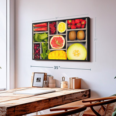 Légumes et fruits, impression sur toile Bento