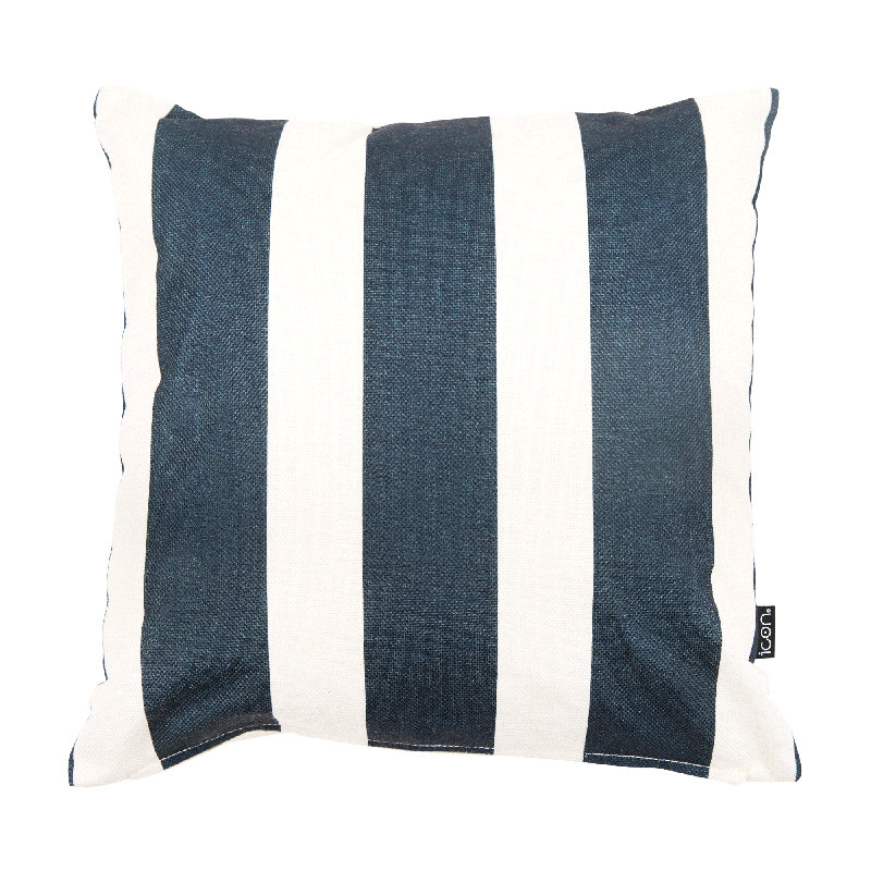 Stripe Indoor-Outdoor Cushions, Blue/Yellow/White Striped