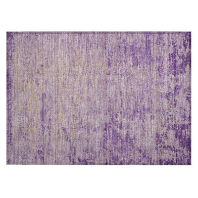 Machine Washable Indoor/Outdoor Xhevrie Purple Rug
