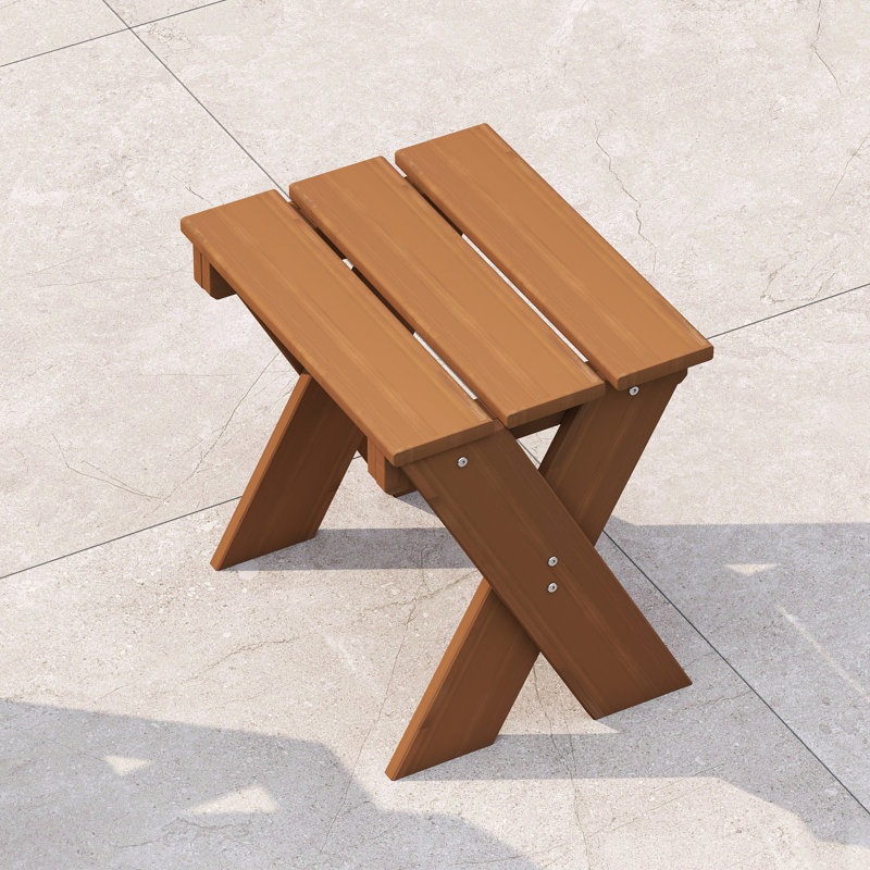 Table d'appoint de jardin 17 po x 18 po en bois de teck avec support floral Meranti, Huile de teck