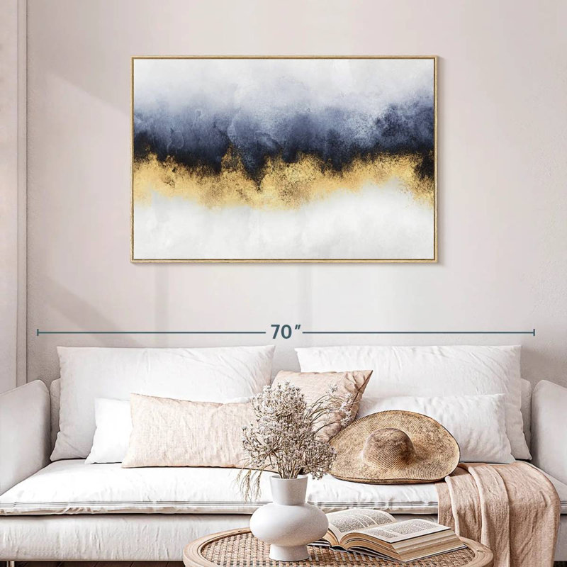 Ciel I, Cadre flottant en bois naturel, 43 po x 29 po