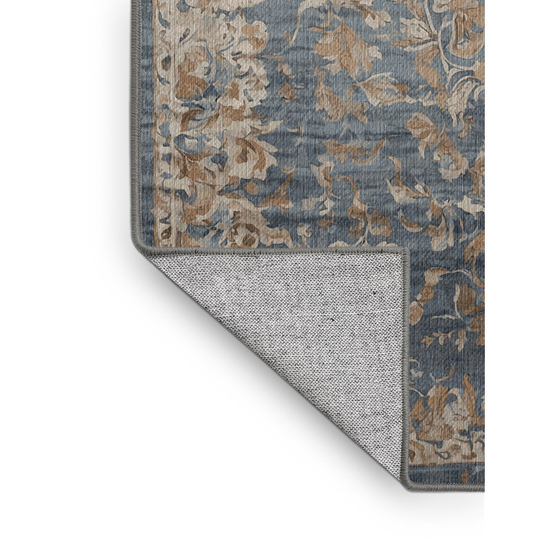 Machine Washable Gray Area Rug, Square 3'