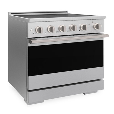 ZLINE Autograph 36 in. Marino Induction Range with 5 Element Cooktop and Polished Gold Accents