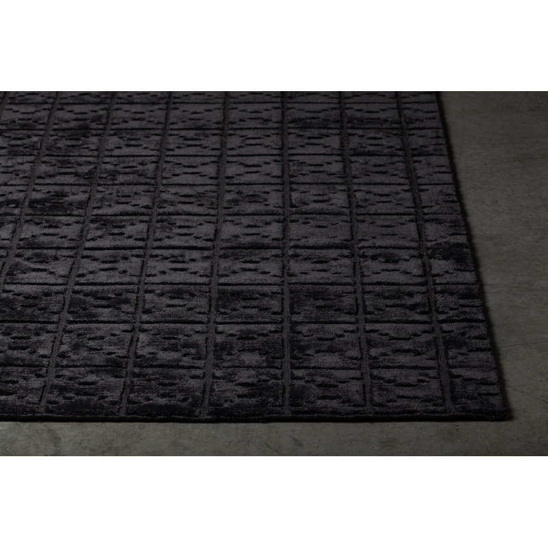 Tapis moderne en laine et viscose tissé à la main Canterbury, Rectangulaire 9 pi x 13 pi
