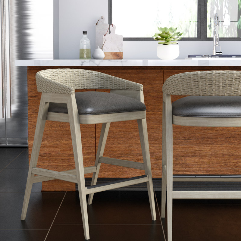 Signature Designs Upholstered Stool with Solid Wood Frame, Bar Stool (30" Seat Height)