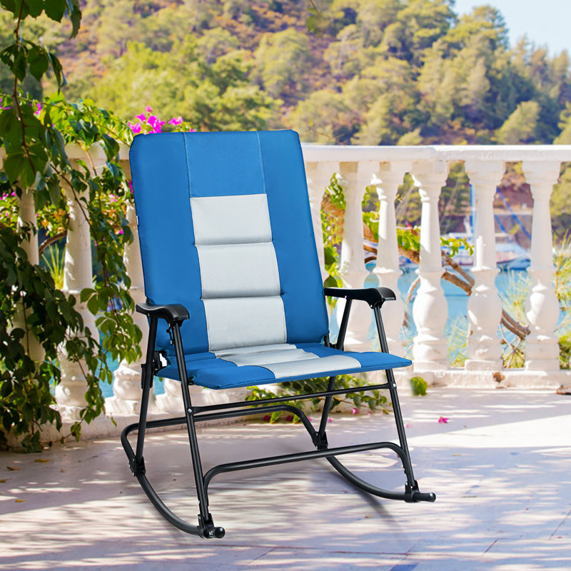 Chaise de patio Arlmont & Co. Britt, Bleu