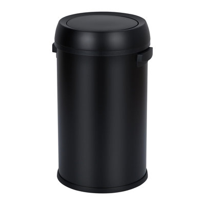 17 Gallon Stainless Steel Swing Top Trash Can, Commercial Garbage Bin with Open Lid Design for Kitchen Restaurant Office