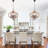 Ambrose 6 - Light 18" W Rustic Solid Wood Chandelier Kitchen Island Chandelier Farmhouse Wood Chandelier Geometric Chandelier-1113018064