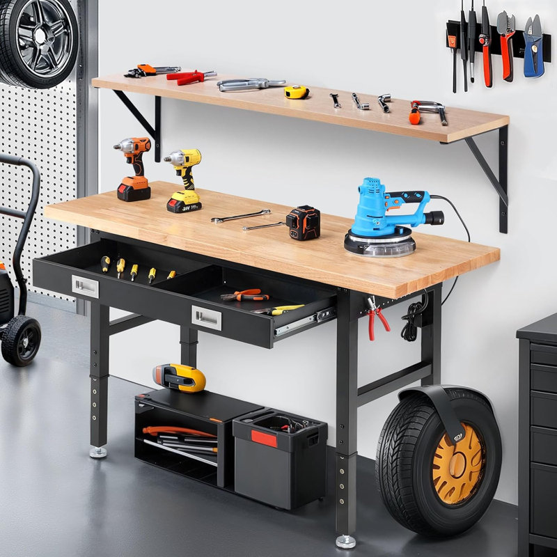 Établi avec tiroirs Établi pour garage, H 51 po x l 60 po x P 22 po