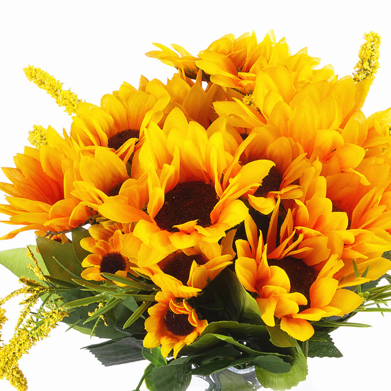 Arrangements floral tournesols et les vases, Jaune