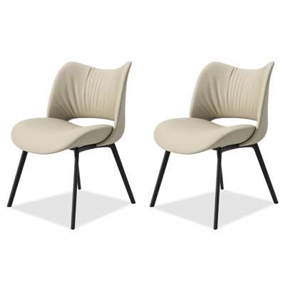 Chaise d'appoint à dossier solide (ensemble de 2)