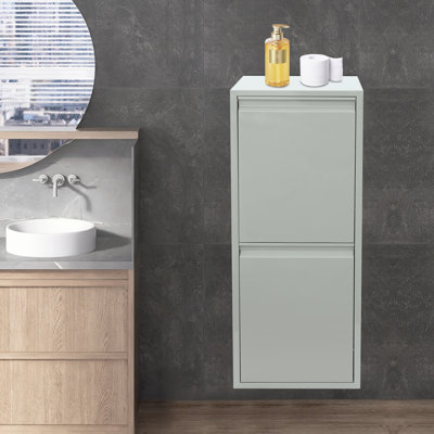 Poubelle basculante, armoire à déchets et recyclage avec 2 seaux