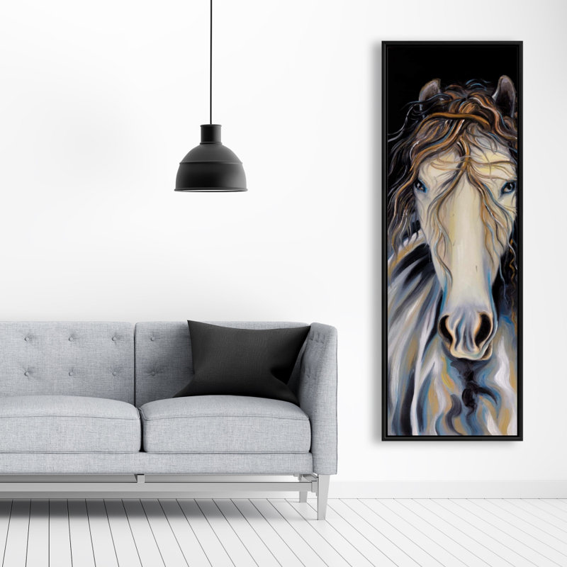 "Cheval abstrait avec crinière bouclée" sur toile, H 60 po x l 20 po