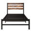 Structure de lit plateforme rustique simple - Base de lattes en métal noir solide avec sommier inclus. Aucun sommier n'est requis.