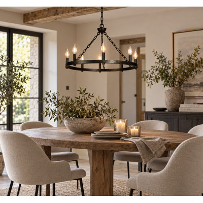 Mcleod 8 - Light Waggon Wheel Chandelier