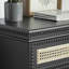 Meuble d'appoint en bois massif et composite noir