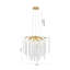 10-Light Gold Aluminum Chandelier With Clear Glass Drops