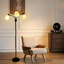  Lampe sur pied à 3 lumières multicolores avec lampe sur pied et poteaux hauts avec accoudoirs flexibles et abat-jour en PVC blanc pour le salon
