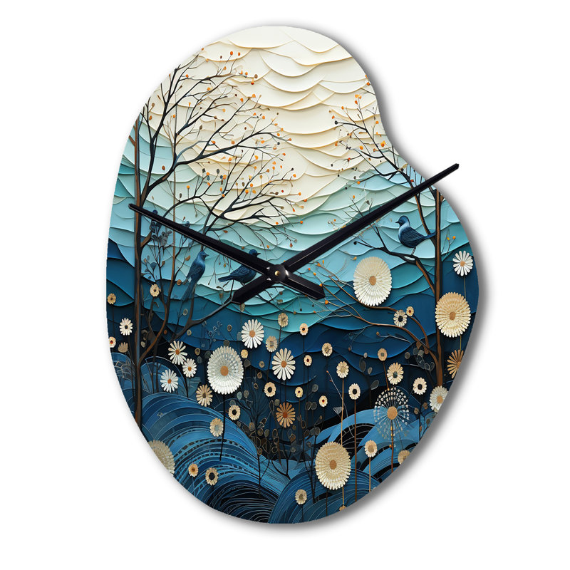 «Japon Art Serene Zen Minimalisme IV», horloge murale asymétrique, Petit