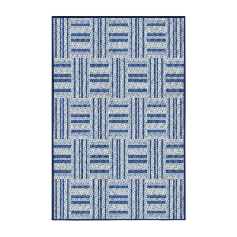 Tapis de zone bleue à motifs, Rectangle 2 pi x 4 pi
