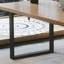 Noyer clair + noir + bois rectangulaire transparent + fer + bureau en acrylique-109539731