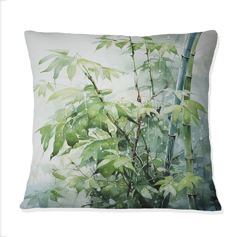 Bamboo Romantic Impression I - Coussin décoratif imprimé en bambou