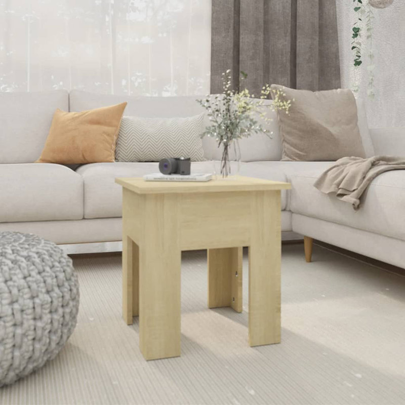 Table de bout en bois d'ingénierie, Brun, 15,7 po x 15,7 po x 16,5 po