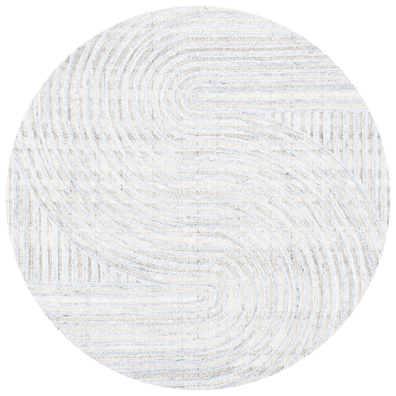 Aydee Hand Tufted Abstract Indoor Rug, Round 4'