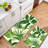 Green Tropical Leaf Kitchen Mats, Set of 2, for Kitchen & Bathroom