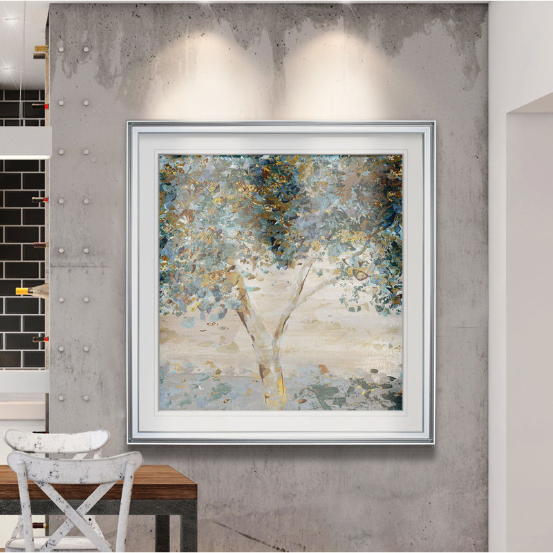 Soupçon de crépuscule - Peinture, H 24 po x l 24 po x P 2 po, Cadre argenté