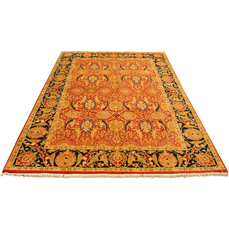 Tapis décoratif en laine noué à la main de conception unique 8 pi 8 po x 12 pi 1 po noué à la main New Age Paki