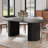 86" Black Wood Double Pedestal Base Oval Dining Table
