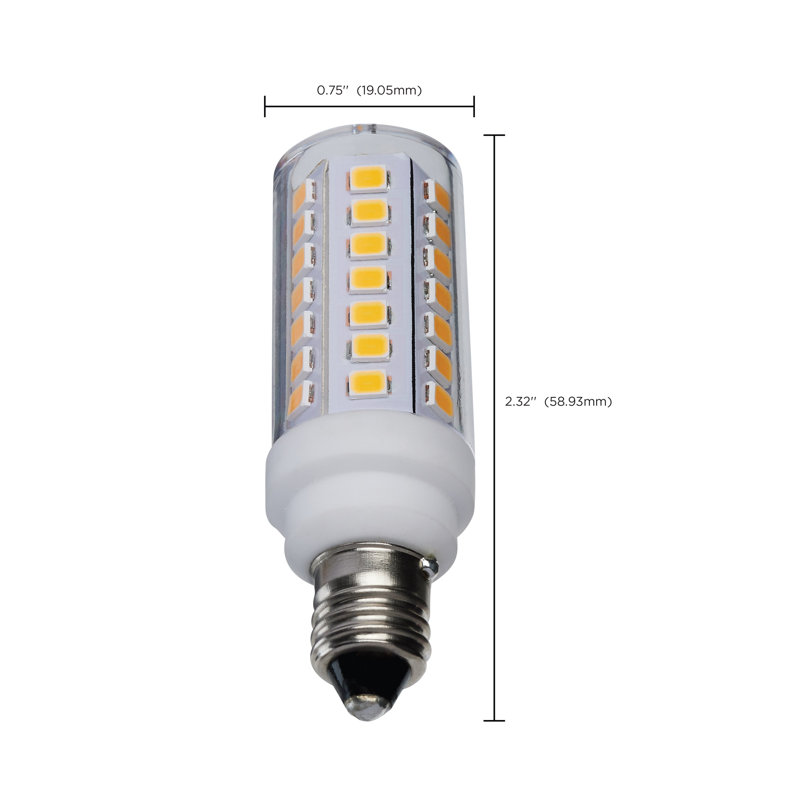 DEL T6 5 watts - finition givrée - base E11 - 120 volts, 3000 Kelvins, Clair, 550 lumens