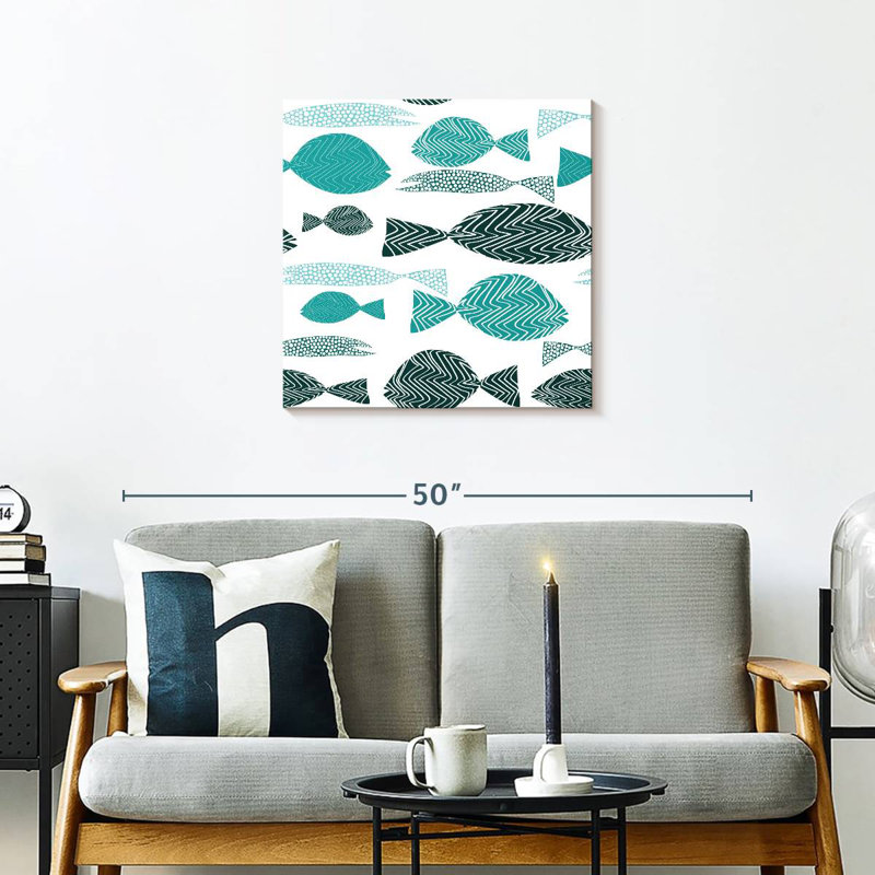 Brampt Abstract Fish School, 24" H x 24" W
