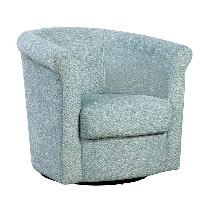 Pinehill Marvel 360 Swivel Barrel Chair, Gloss Boucle Seafoam Green