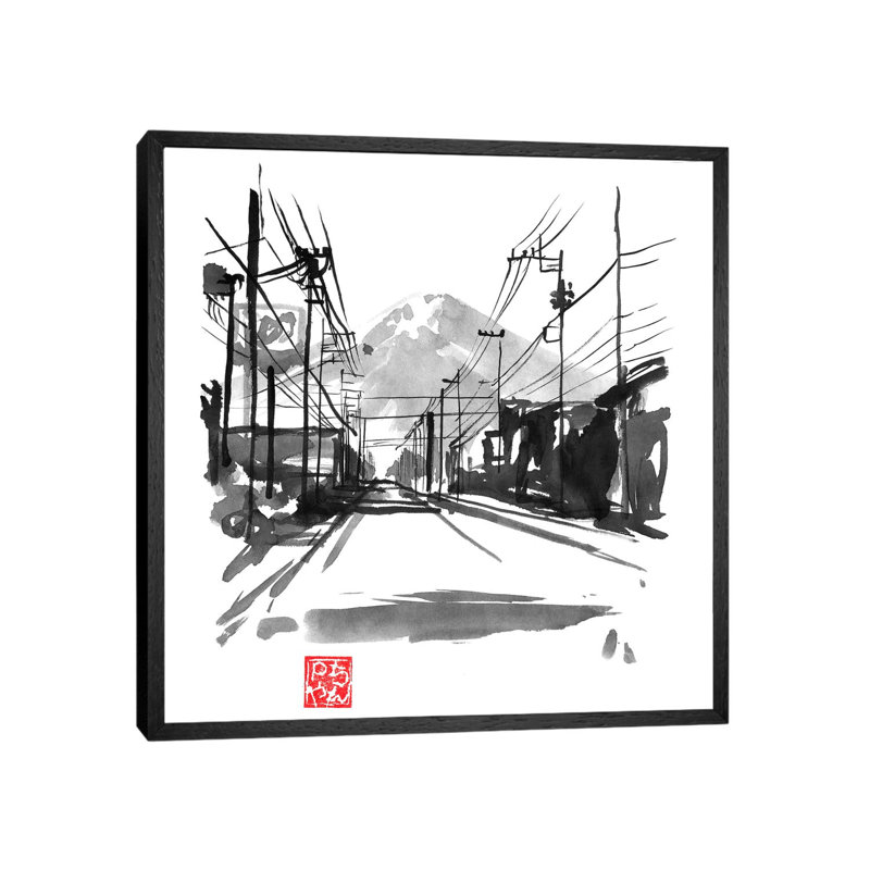 Fujiyoshida II 1 Piece Painting on Canvas, 66.04 cm H x 66.04 cm W, Black Framed