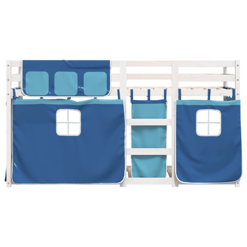 Arlott Solid Wood Bed Frame, European Single (90 x 200cm), White/Blue