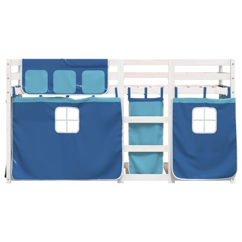 Arlott Solid Wood Bed, White/Blue, European Single (90 x 200cm)