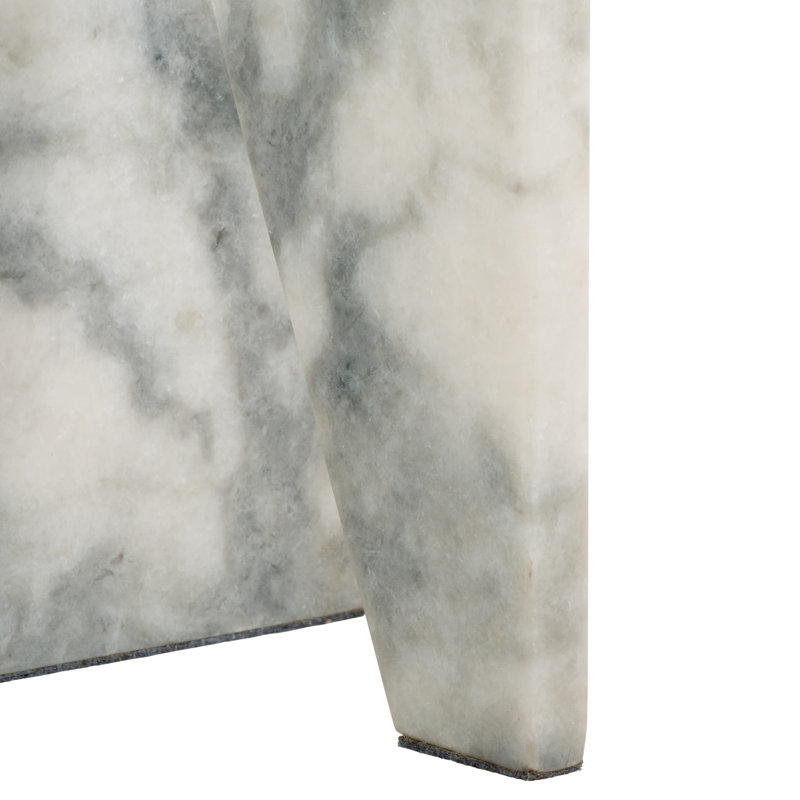 Devlin Marble Drink Table, White
