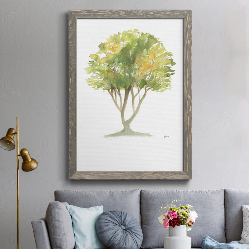 L’arbre I - Reproduction de cadre photo sur papier, H 31 po x l 44 po x P 1 po, Papier gris