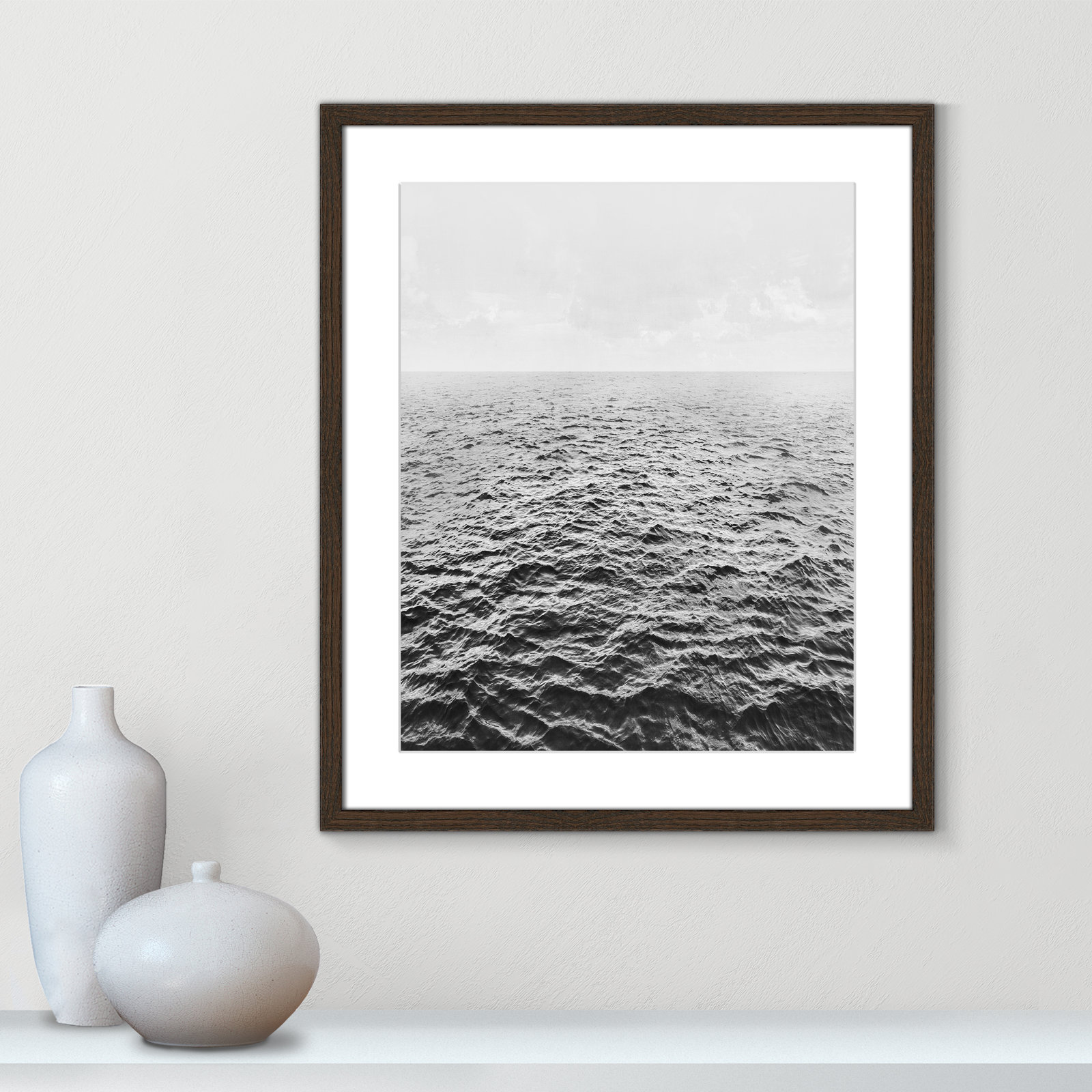Anali "Rolling in" Print by Mike Calascibetta, 21.5" W x 25.5" H x 0.75" D, Walnut Wood Grain