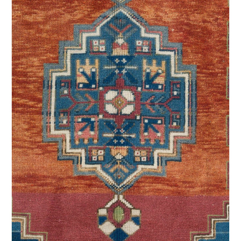 Tapis rétro village de l'Anatolie centrale. Tapis en laine noué à la main