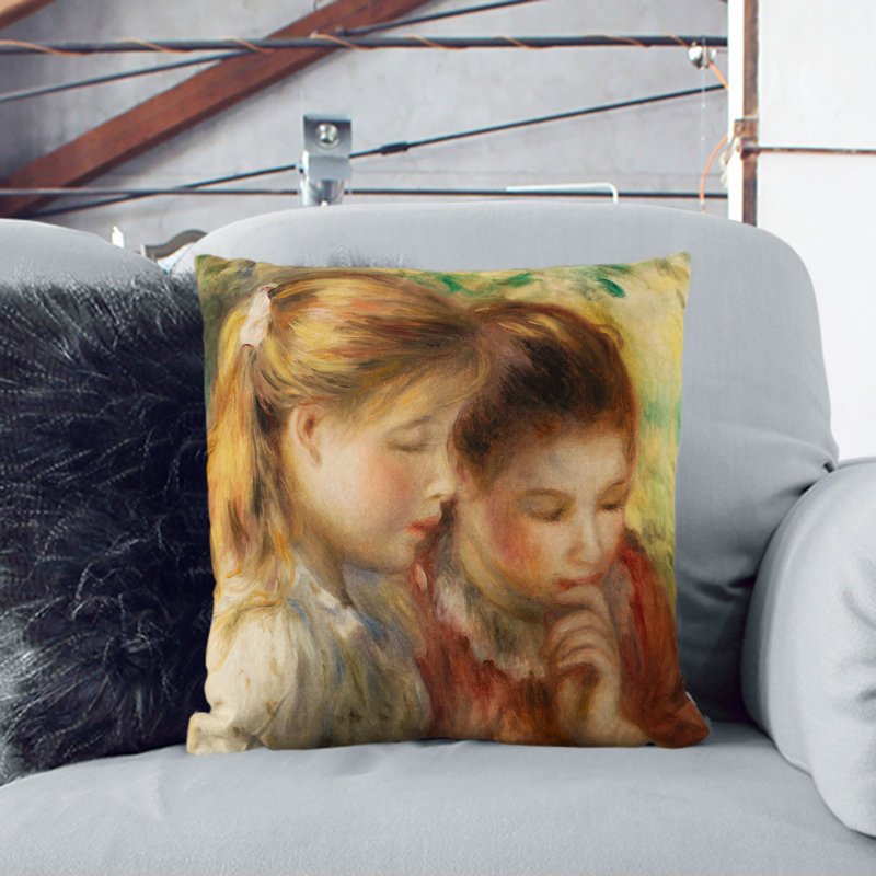 Two Girs Reading Scatter Cushion, 40cm H x 40cm W x 15cm D