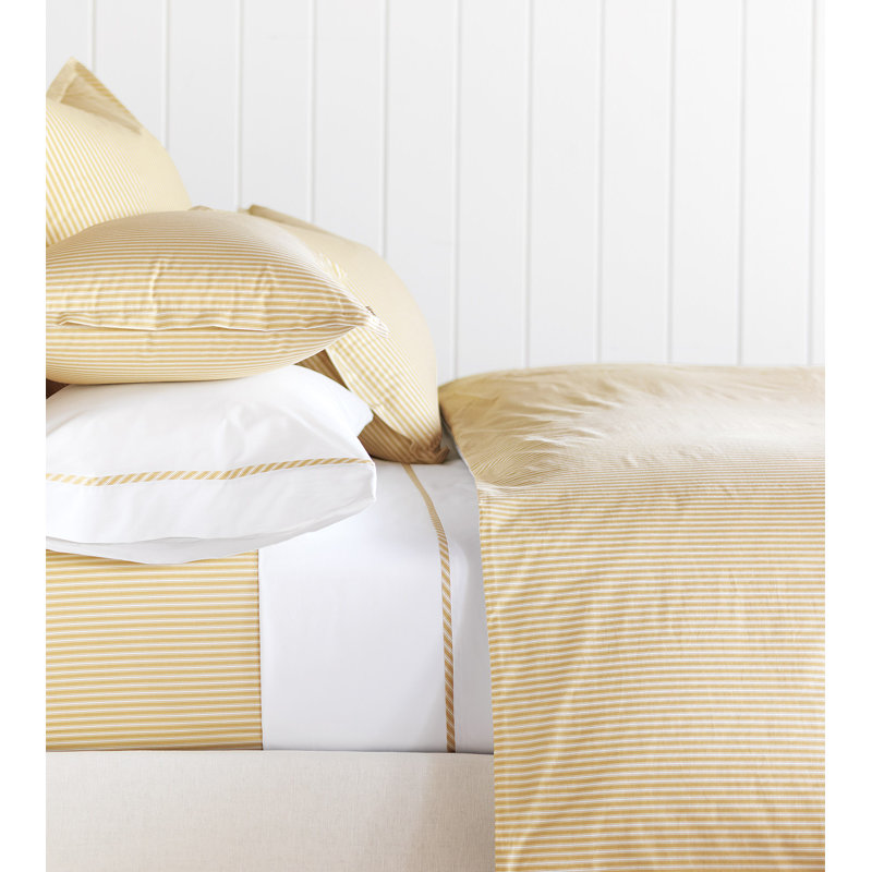 Ensemble de draps en percale de coton à densité de tissage 200 fils Hilo, Ensemble de draps grand lit + 2 taies d'oreiller