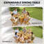 Outsunny 7 Pieces Garden Dining Set Extending Dining Table Natural Wood