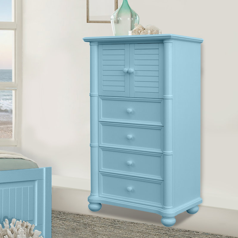 Friedrich Beachfront Friedrich Four Drawer Gentleman's Chest, Ocean Blue